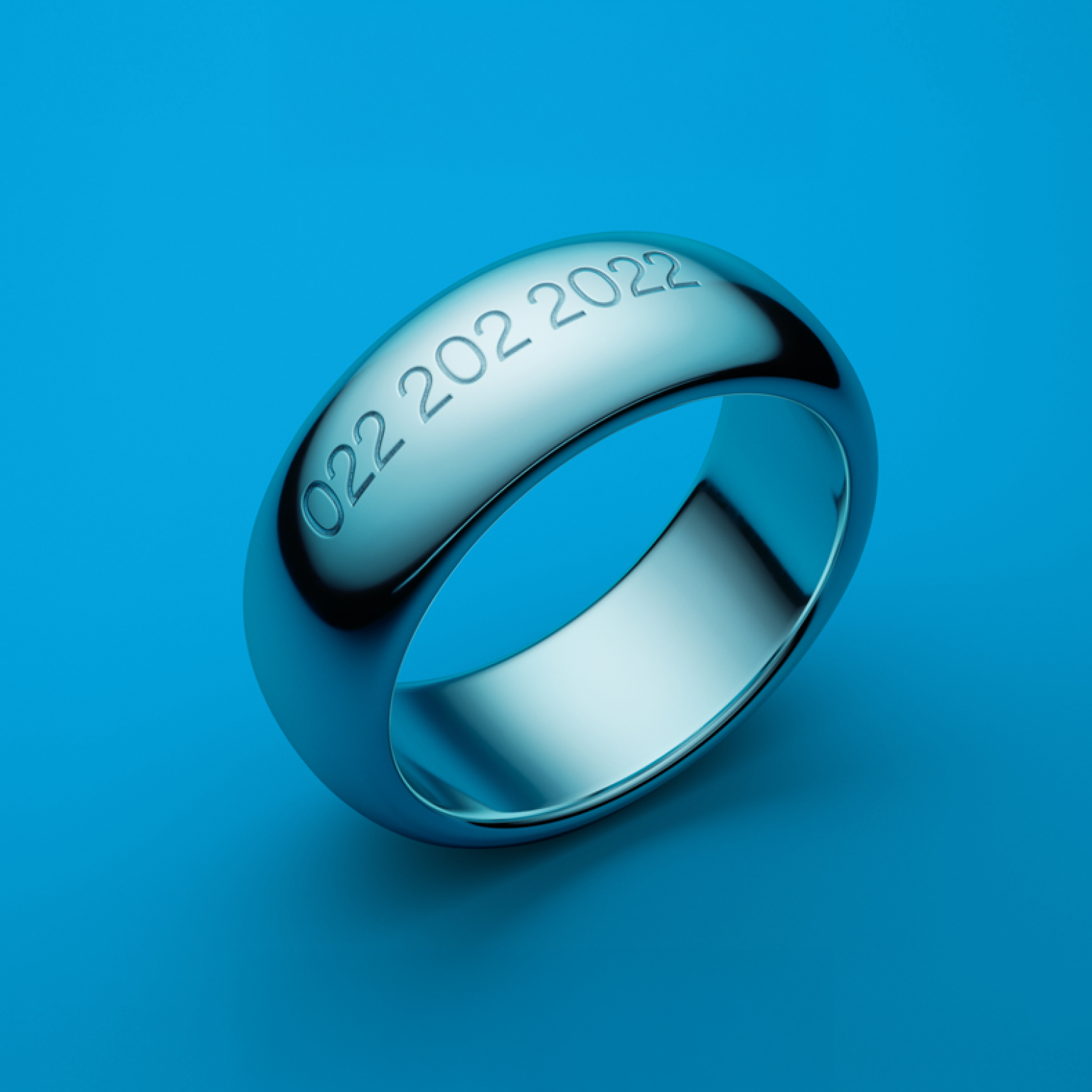 Image of a ring with the number 022 202 2022 engraved on it and the words "Ring Ring"