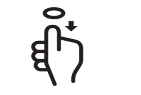 An icon of a ring going onto the thumb of a hand