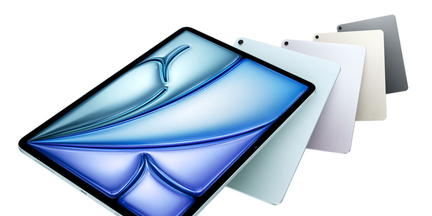 Image of the iPad Air tablets in different colours